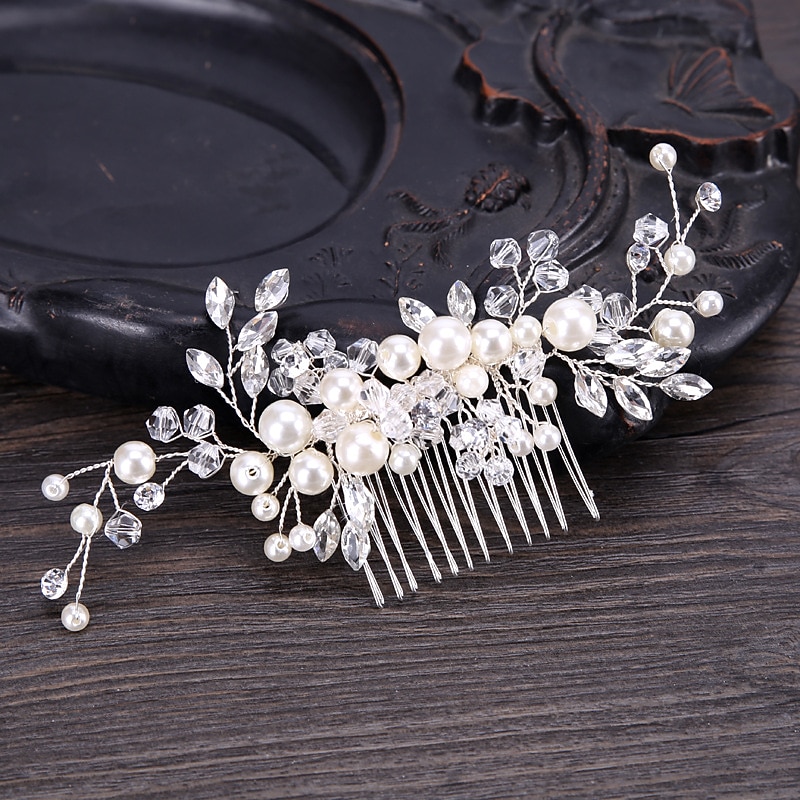 Hair Combs Headpiece Hair Accessory Imitation Pearl Copper wire Wedding Party / Evening Wedding Bridal With Faux Pearl Crystal / Rhinestone Headpiece Headwear2