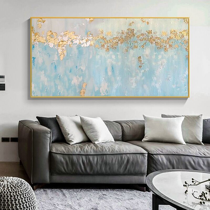 Oil Painting Handmade Hand Painted Wall Art Modern Nordic Style Gold Foilabstract Home Decoration Decor Stretched Frame Ready to Hang