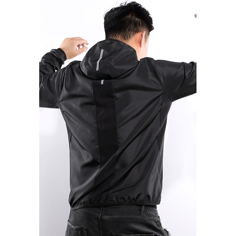 Men's Cycling Jacket Windbreaker Windproof Breathable Quick Dry Moisture Wicking Bike Jacket Windbreaker Mountain Bike MTB Road Bike Cycling City Bike Cycling White Black Bike Wear / Spandex3