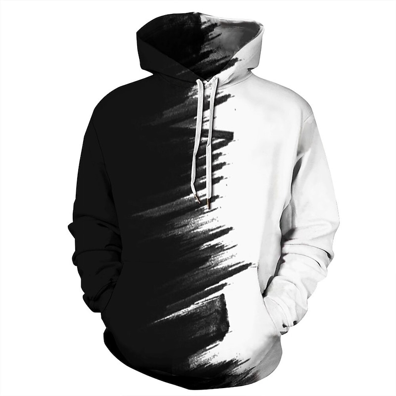 Men's Splicing Ink Painting Hoodie Hoodies Sweatshirt Streetwear Long Sleeve QYXH031 QYXH032 Designer3