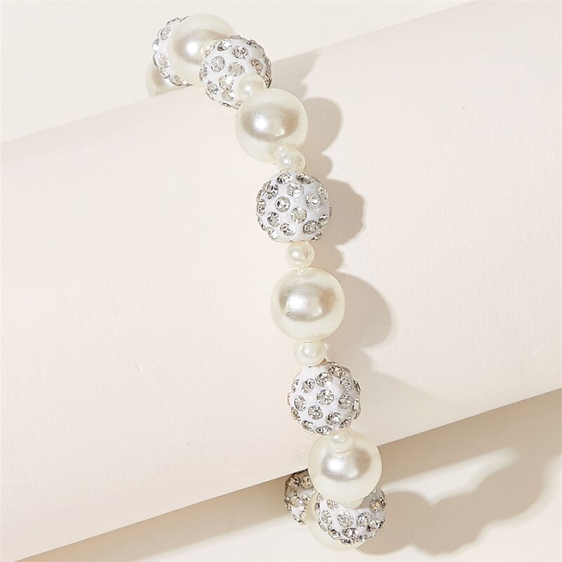 Women's Bead Bracelet Classic Fashion Fashion Personalized Elegant Holiday Alloy Bracelet Jewelry White For Party Evening Holiday Date Beach Festival2