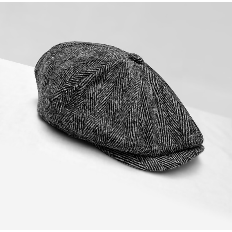 The Great Gatsby Gangster Retro Vintage Roaring 20s 1920s Beret Hat Men's All Costume Hat Vintage Cosplay Event / Party Festival Hat New Year4