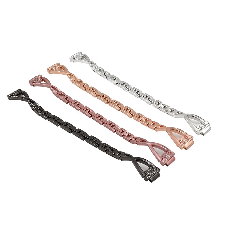 Smart Watch Band Compatible with Fitbit Fitbit Inspire Inspire 2 / Inspire HR / Inspire Stainless Steel Rhinestone Smartwatch Strap Bling Diamond Luxury Jewelry Bracelet Replacement  Wristband3