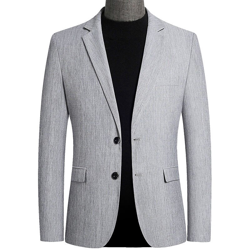 Men's Blazer Business Attire Classic & Timeless Spring Fall Standard (Pleated) Blazer Blue Beige Gray2