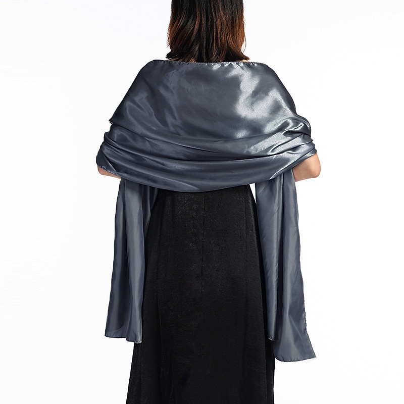 Women's Women's Shawls & Wraps Party Holiday Cocktail Party Silver Red Purple Scarf Pure Color / Satin / Fall / Winter / Spring / Summer4