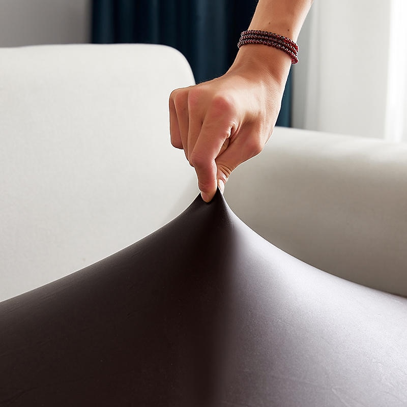 PU Leather Stretch Couch Cushion Cover Burgundy 100% WaterProof Cushion Slipcover for Chair Cushion Furniture Protector Seat Cushion Sofa Cover with Elastic Bottom Washable4