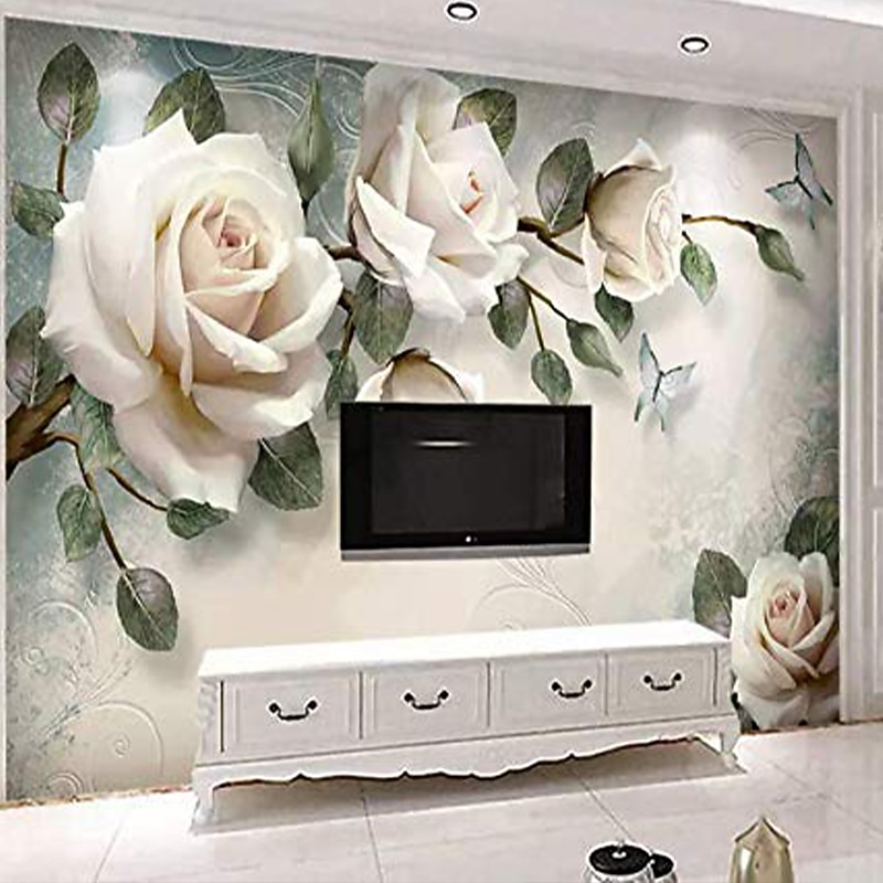 Cool Wallpapers Wall Mural Flower Wallpaper Beautiful Wallpaper Wall Sticker Covering Print Adhesive Required 3D Effect Blossom Flower Canvas Home Décor3