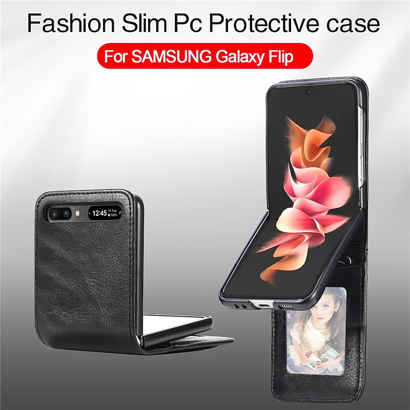 Phone Case For Samsung Galaxy Z Flip 7 Z Flip 6 Z Flip 5 Z Flip 4 Z Flip 3 Full Body Case Dustproof Shockproof Solid Colored PU Leather4