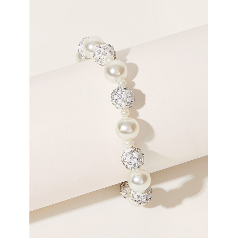 Women's Bead Bracelet Classic Fashion Fashion Personalized Elegant Holiday Alloy Bracelet Jewelry White For Party Evening Holiday Date Beach Festival3
