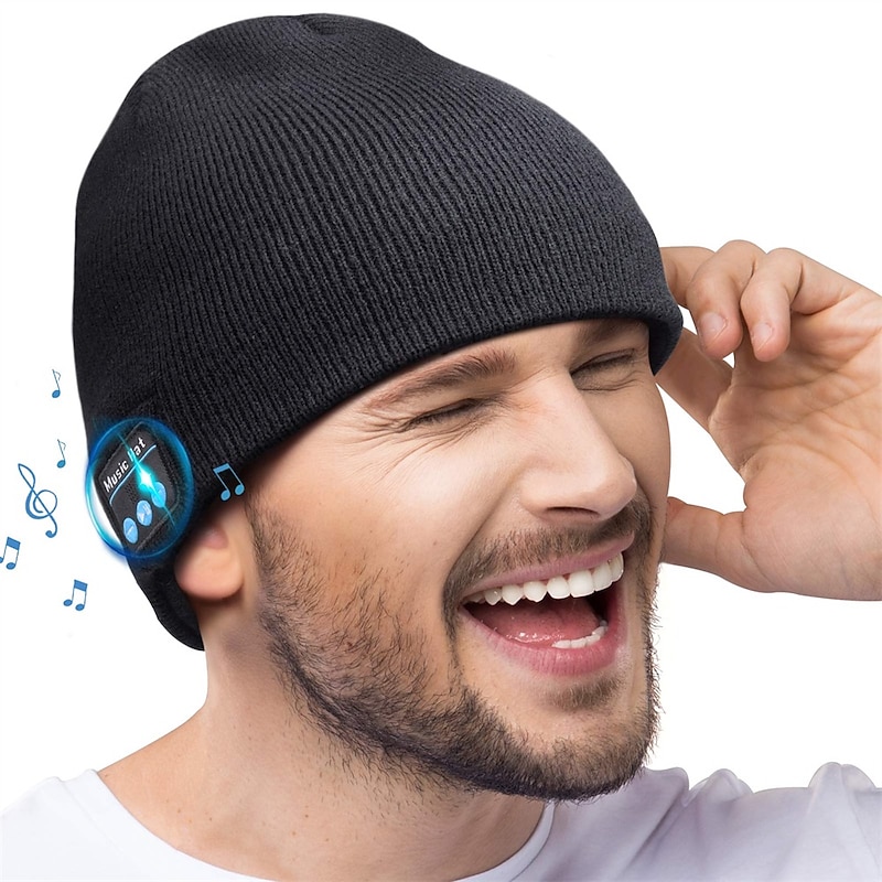 Sleep Headphones Bluetooth Beanie Stereo Knit Music Hat with Bluetooth 5.0 Wireless Hats Headphone Upgraded Men Women Knit Bluetooth Beanie Suitable for Outdoor Sports Gift - Main Image