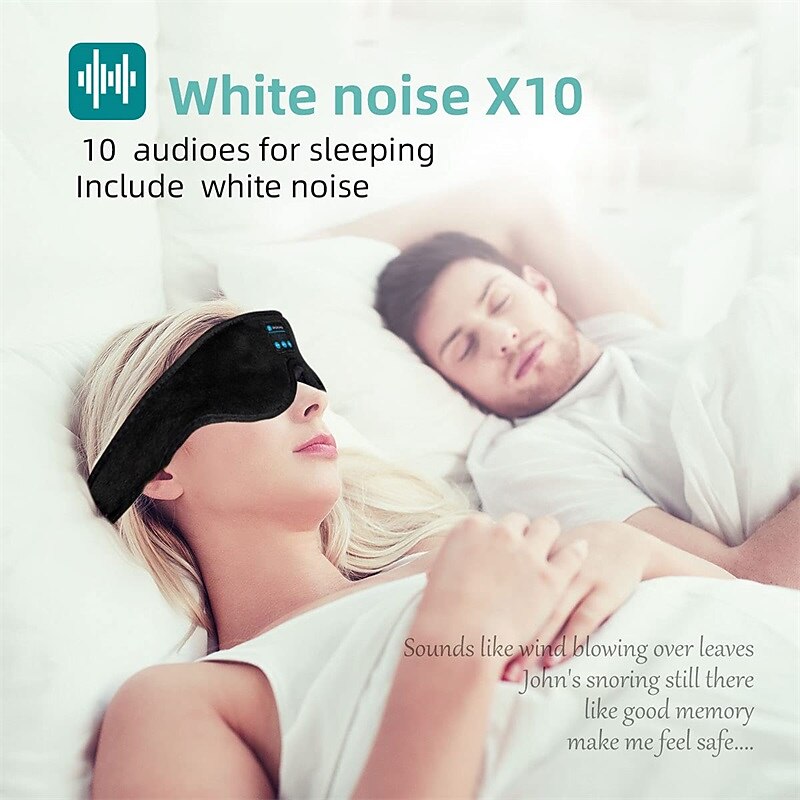 Sleep Headphones 3D Sleep Mask Bluetooth Wireless Music Eye Mask Sleeping Headphones for Side Sleepers Sleep Mask with Bluetooth Headphones Ultra-Thin Stereo Speakers Gift for Men Women3