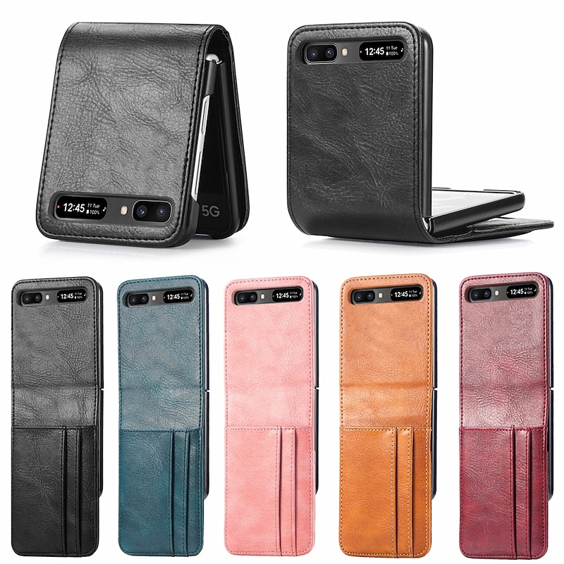 Phone Case For Samsung Galaxy Z Flip 7 Z Flip 6 Z Flip 5 Z Flip 4 Z Flip 3 Full Body Case Dustproof Shockproof Solid Colored PU Leather