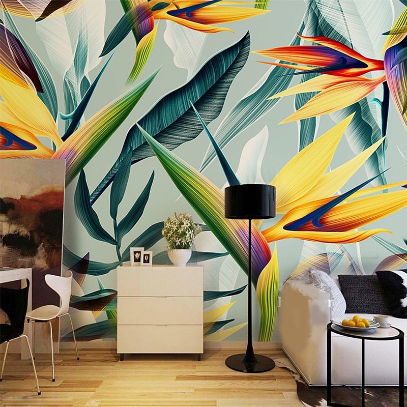 Mural Wallpaper Wall Sticker Covering Print Adhesive Required Tropical Palm Leaf Canvas Home Décor3