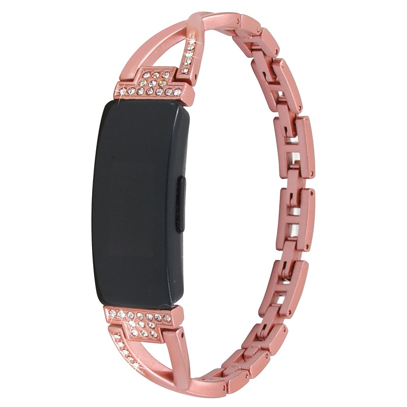 Smart Watch Band Compatible with Fitbit Fitbit Inspire Inspire 2 / Inspire HR / Inspire Stainless Steel Rhinestone Smartwatch Strap Bling Diamond Luxury Jewelry Bracelet Replacement  Wristband
