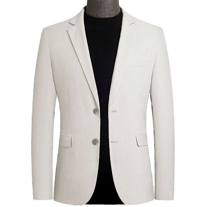 Men's Blazer Business Attire Classic & Timeless Spring Fall Standard (Pleated) Blazer Blue Beige Gray3