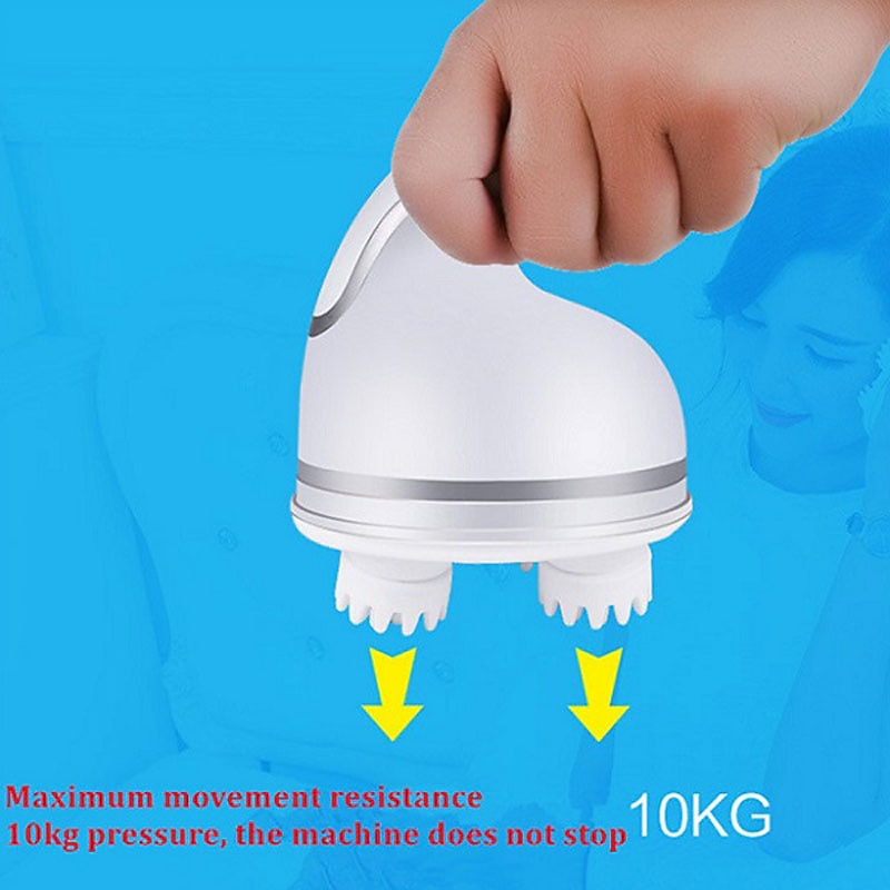 Scalp Massager with 4 Replacement Massage Heads Portable Head Scratcher with Tissue Kneading Nodes Relieve Fatigue Headache4