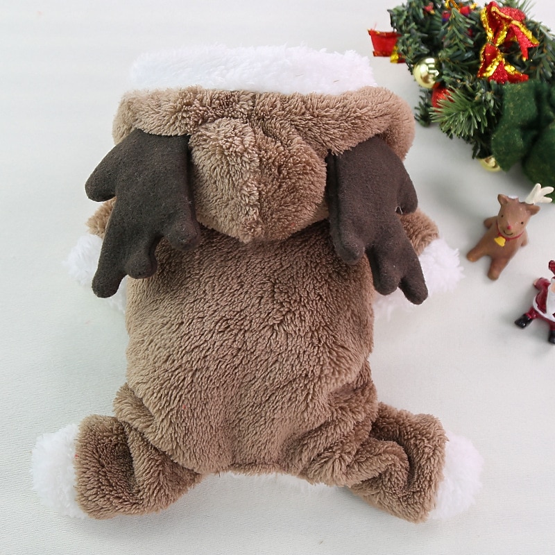 Pet Dog Lovely Sweater Clothes Chirstmas Reindeer Winter Fleece Hoodie Outfit Sweatshirts Soft Warm Xmas Festival Puppy Sweatshirt Coat Apparel2