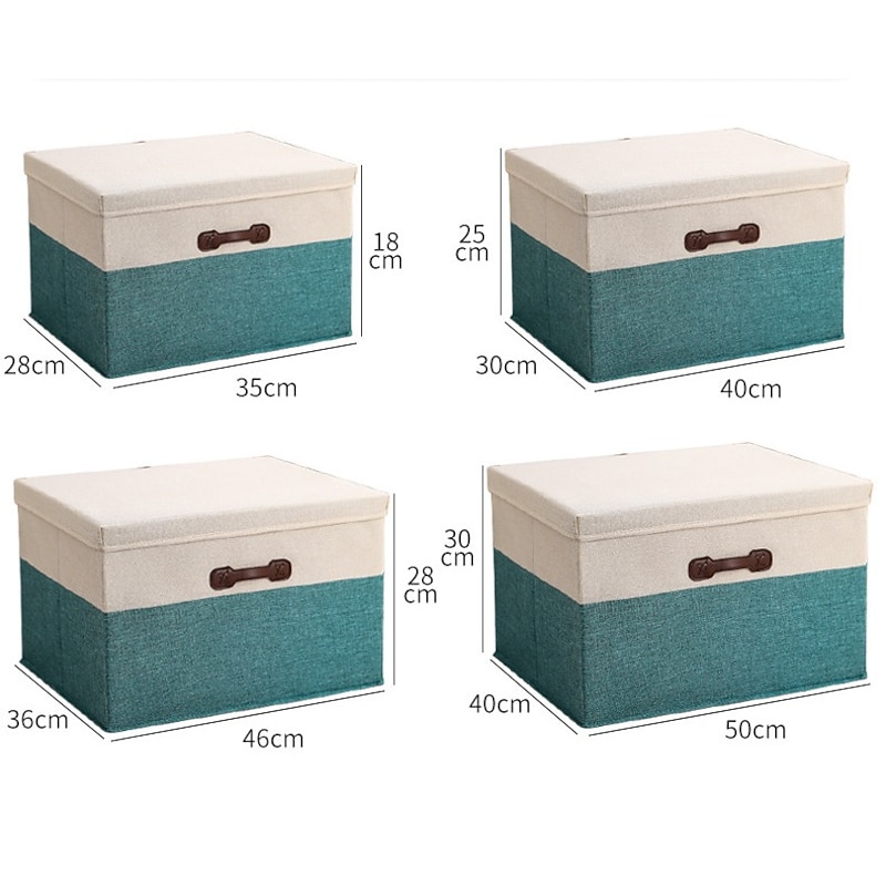Fabric Folding Storage Box Household Wardrobe Quilt Finishing Box With Lid Large Storage Basket Car Drawer Type Storage Box2