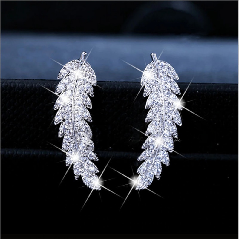 1 Pair Stud Earrings Drop Earrings For Women's Wedding Birthday Party Evening Alloy Classic Leaf 2025 - $7.49