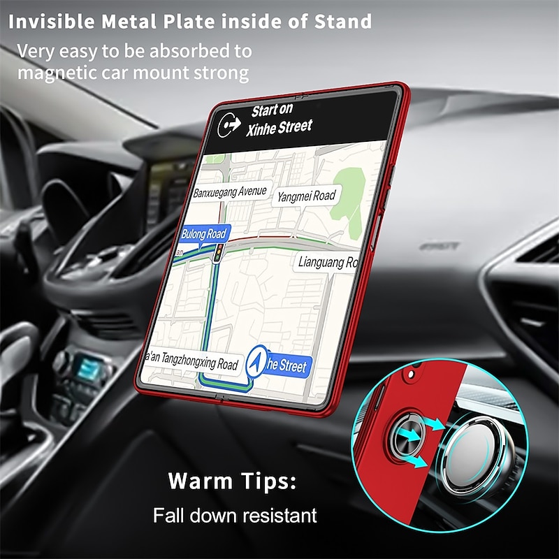 Phone Case For Samsung Galaxy Z Fold 7 Z Fold 6 Z Fold 5 Z Fold 4 Z Fold 3 Full Body Case Flip Ring Holder Dustproof Solid Colored TPU2