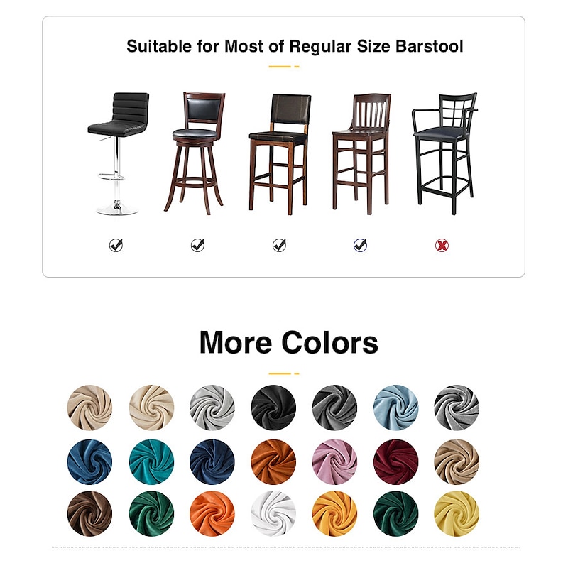 Stretch Bar Stool Cover Counter Stool Pub Chair Slipcover Burgundy Red Black for Dining Room Cafe Barstool Slipcover Removable Furniture Chair Seat Cover Jacquard Fabric with Elastic Bottom4
