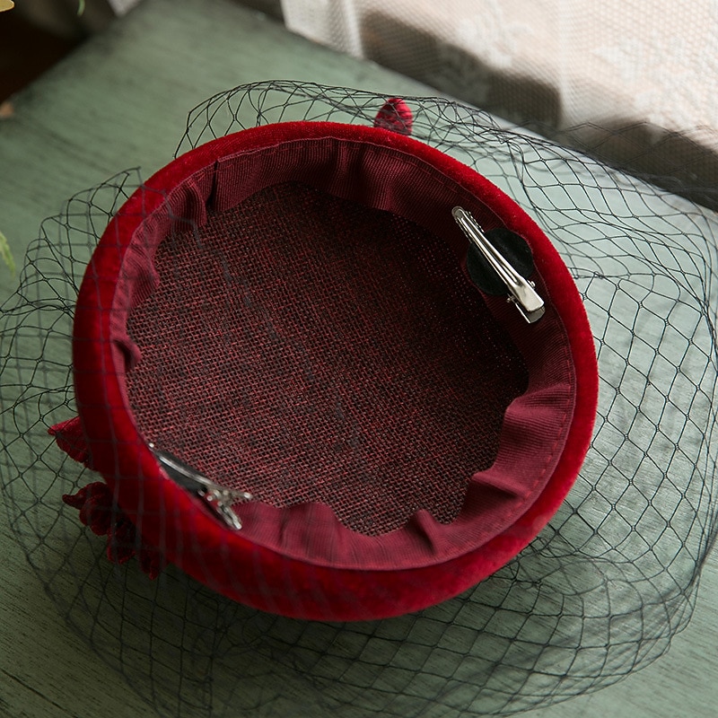 Fascinators Kentucky Derby Hat Velour Bucket Fall Wedding Hat Pillbox Hat Horse Race Ladies Day Melbourne Cup Cocktail Royal Astcot Flower Elegant With Floral Tulle Headpiece Headwear4