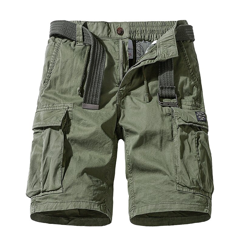 Men's Cargo Shorts Hiking Shorts Military Summer Outdoor 10" Ripstop Quick Dry Front Zipper Multi Pockets Shorts Bottoms Knee Length Black Army Green Cotton Hunting Fishing Climbing 29 30 31 32 334
