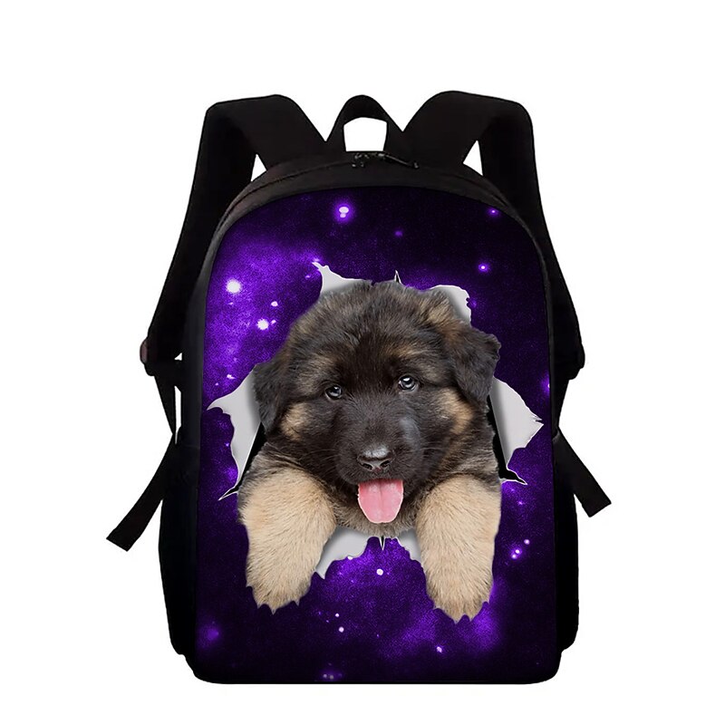 Cute Dog in Galaxy Backpack for Kids – 3D Animal Print School Bag with Cosmic Stars for Boys and Girls3