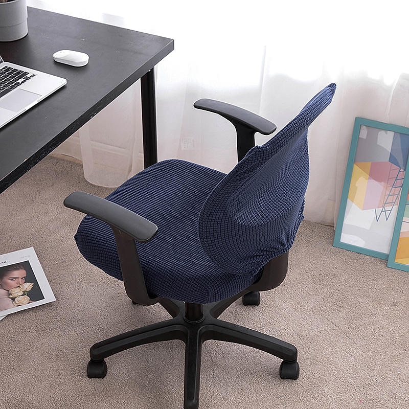 Computer Office Chair Cover Stretch Rotating Gaming Seat Slipcover Jacquard Elastic Green Blue Dust Cover Seat Cover Soft Durable Washable2