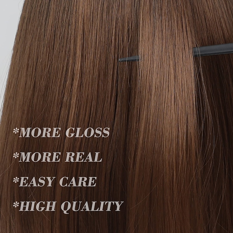 Synthetic Wig Straight With Bangs Wig Short Brown Synthetic Hair Women's Cosplay Party Fashion Brown3