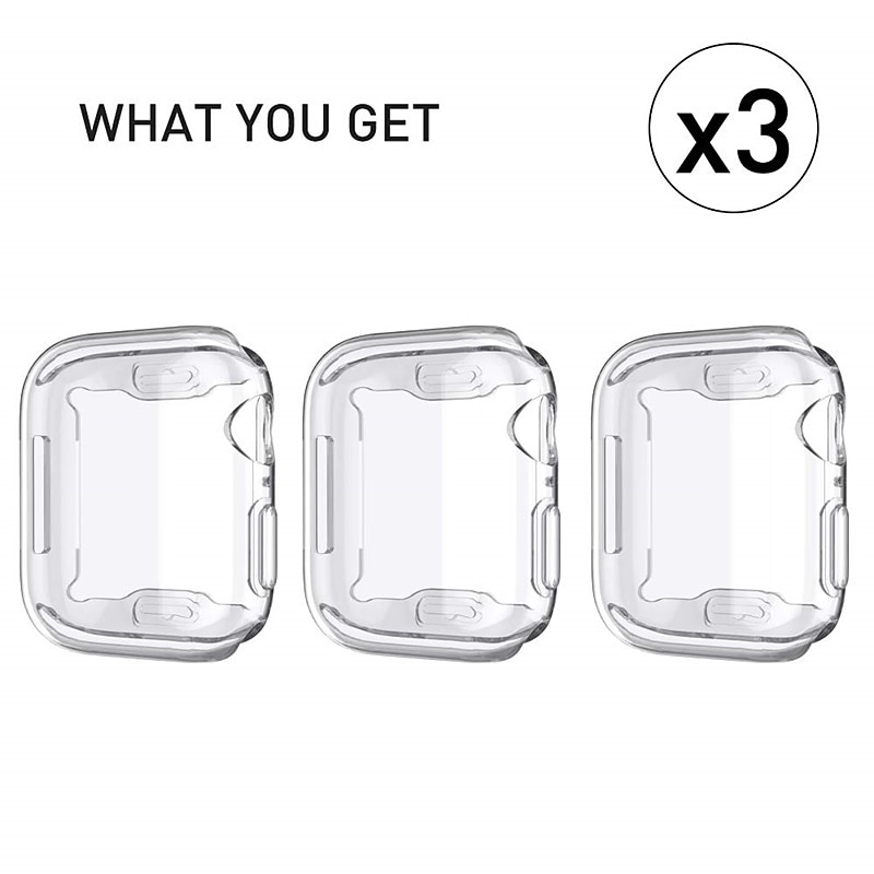 3 Pack Waterproof Apple Watch Case For Series 7 / SE / 6/5/4/3/2/1 Apple Watch Screen Protector Full Coverage TPU Cover 38mm 42mm 44mm 40mm 41mm 45mm2
