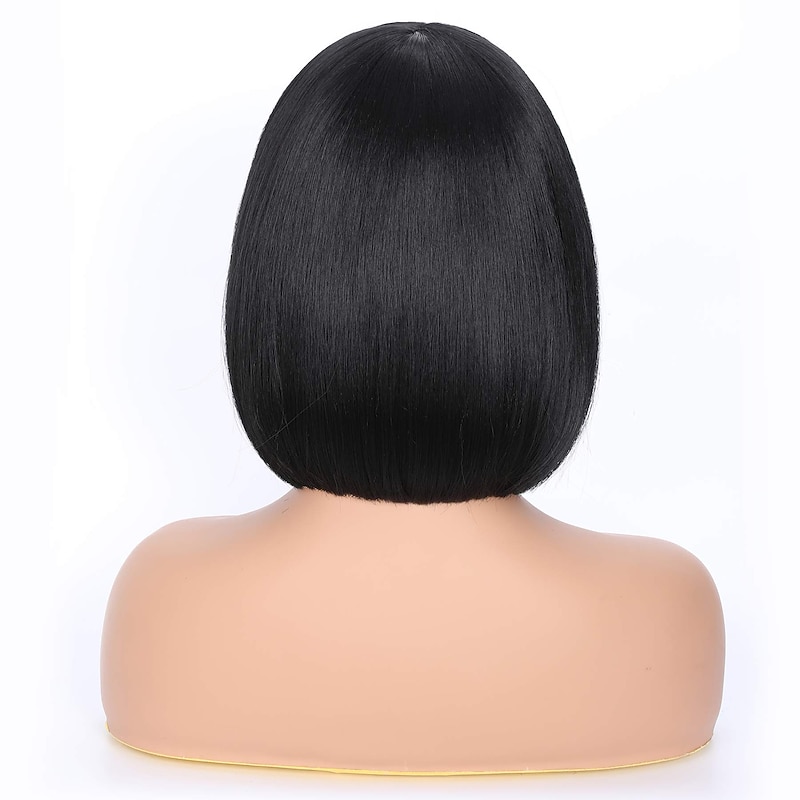 Black Wigs for Women Black Bob Wigs with Bangs for Women Straight Short Bob Wigs Synthetic Heat Resistant Wigs Cosplay Bob Wigs Natural Looking Wigs3