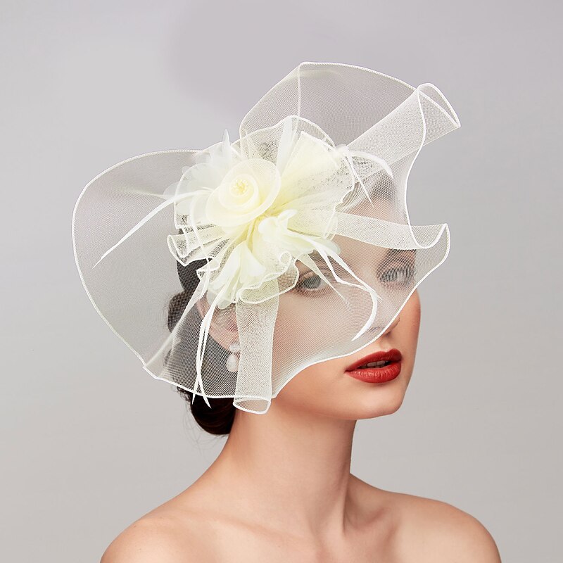 Feathers / Net Fascinators Kentucky Derby Hat/ Headpiece with Feather / Cap / Flower 1 PC Wedding / Horse Race / Melbourne Cup Headpiece2