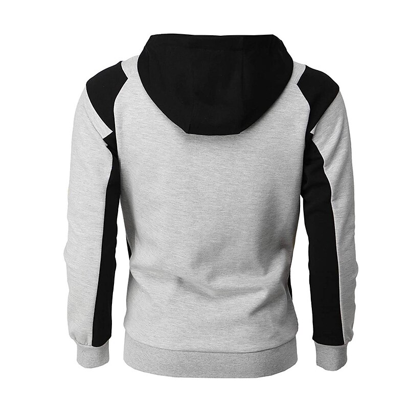 Men's Full Zip Hoodie Sweat Jacket Jacket Black White Wine Red Blue Hooded Graphic Color Block Zipper Casual Cool Casual Big and Tall Winter Spring &  Fall Clothing Apparel Hoodies Sweatshirts  Long2