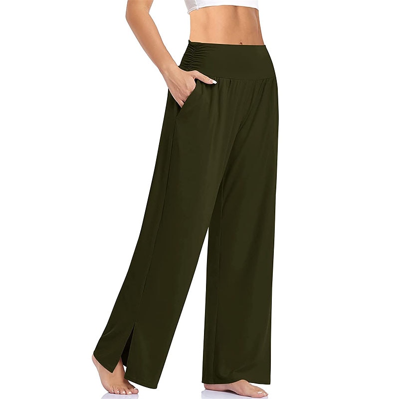 Women's Loungewear Pants Pure Color Sport Simple Comfort Home Daily Vacation Long Pant Pocket Summer Spring4