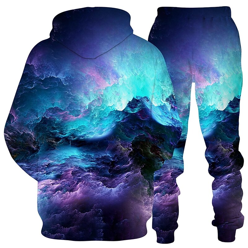 Kids Unisex Hoodie & Pants Hoodie Set 2 Pieces Purple Graphic Print Sports Outdoor Daily Sports Regular 4-12 Years / Fall / Winter / Spring4