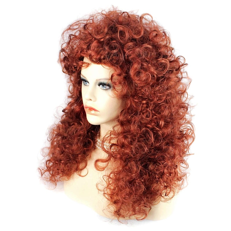 Medieval Wig Wild Untamed Long Curly Full Wig Fox Red Ladies Wigs  Red Afro Wigs for Women Cosplay Wigs Halloween Wigs4