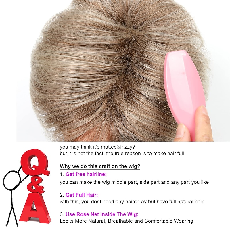 Blonde Wigs for Women Short Blonde Wig for White Women Layered Pixie Synthetic Blonde Mixed Brown Wig4