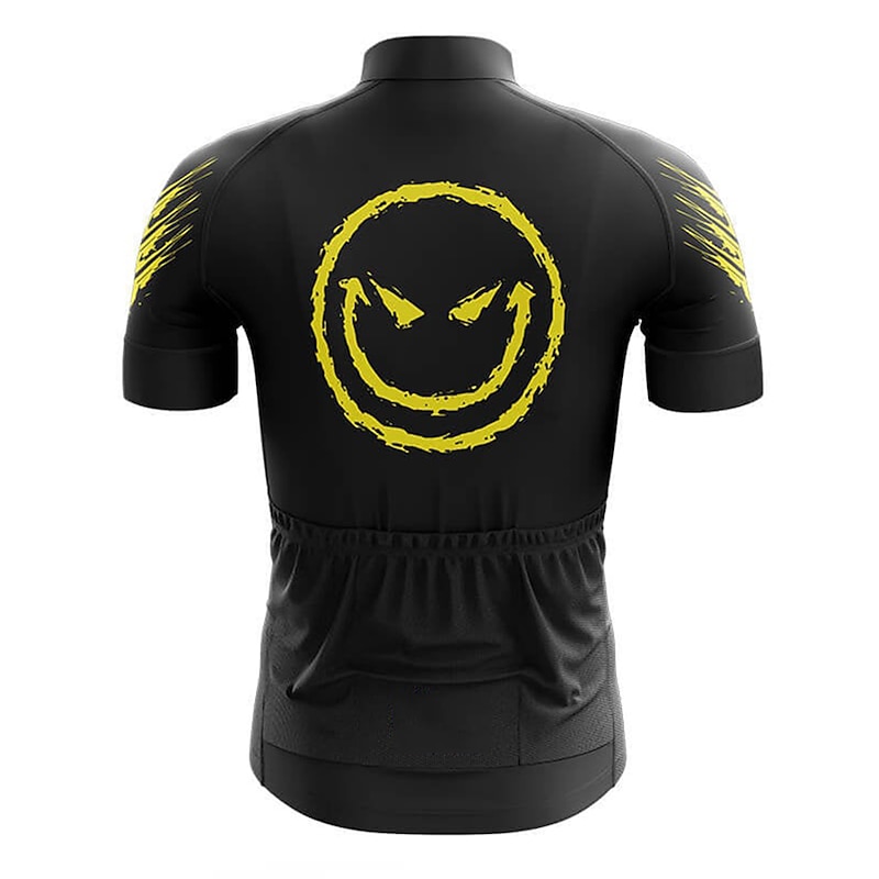 Men's Cycling Jersey Graphic Funny Short Sleeve Bike Jersey Top with 3 Rear Pockets Mountain Bike MTB Road Bike Cycling Quick Dry Reflective Strips Back Pocket Moisture Wicking Sports Black Red Blue3