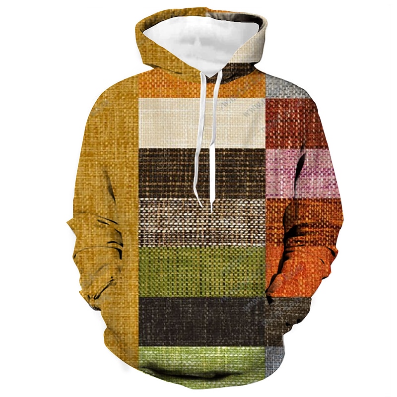 Men's Graphic Plaid Color Block Hoodie Hoodie Sweatshirt Hoodies Designer Sportswear Long Sleeve Hooded Casual Daily Holiday Red Blue Lace up Fall & Winter Designer4