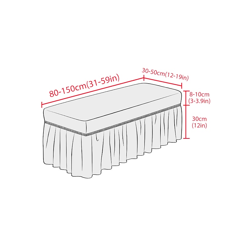 Stretch Bubble Lattice Bench Cover Burgundy Ottoman Slipcovers Elastic Protector For Livingroom Bedrrom Floral Soft Durable Washable4