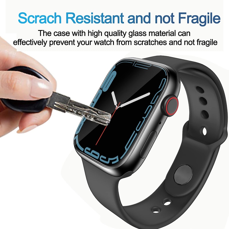 [6 Pack] Watch Screen Protector Compatible with Apple Watch Series 8 7 41mm 45mm Series 6 5 4 SE 40mm 44mm Series 3 2 1 38mm 42mm Privacy Screen Protectors High Definition TPU Watch Accessories3