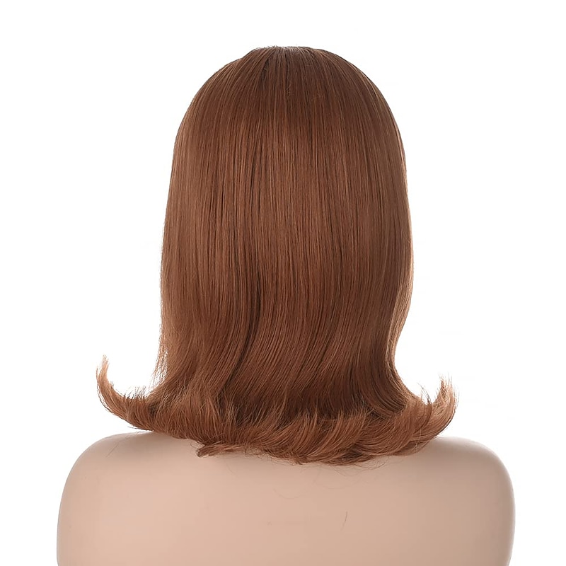Brown Wigs for Women Ginger Wig | Qaccf 70S Pinup Pelucas 60S Beehive Style Vintage Look   Women Wig Wtih Bang Halloween Wigs2