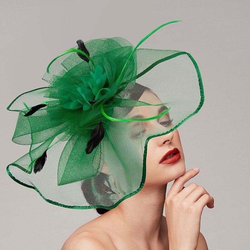 Feathers / Net Fascinators / Hats / Headpiece with Feather / Cap / Flower 1 PC Wedding / Horse Race / Melbourne Cup Headpiece dress to impress Race Day Dress