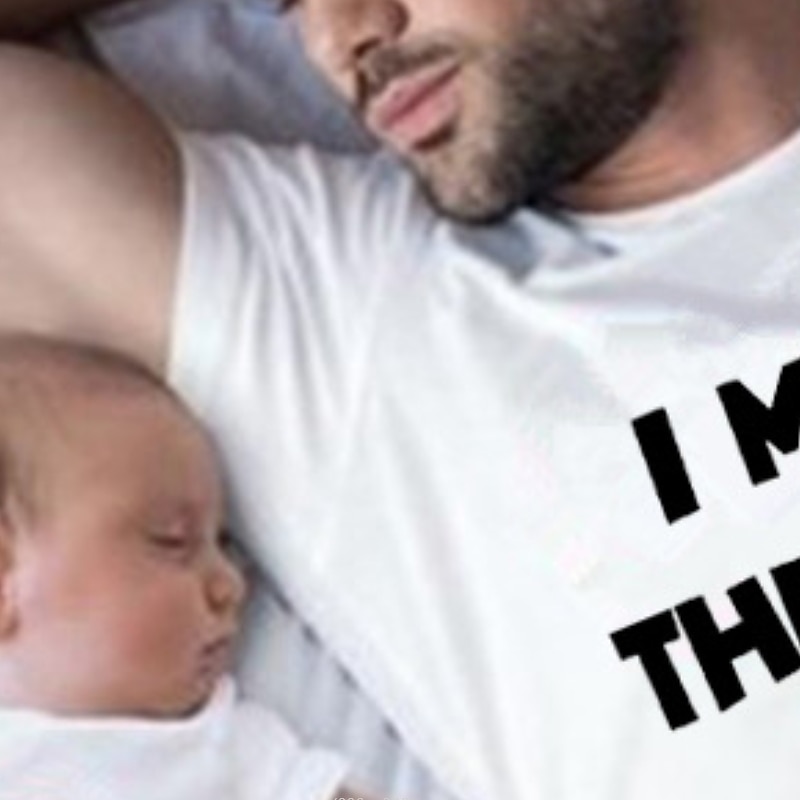 Dad and Son T shirt Letter Daily Print White Light Red Red Short Sleeve Mommy And Me Outfits Active Matching Outfits4