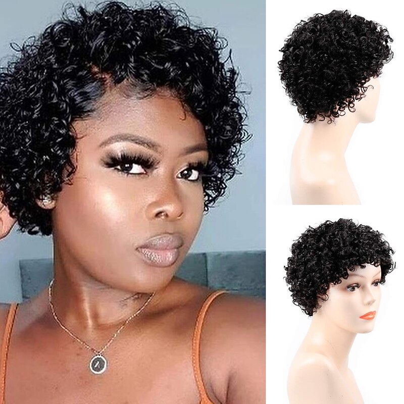 Black Wigs for Women Short Afro Kinky Curly Wigs for Women Heat Resistant Synthetic Hair For Daily Party