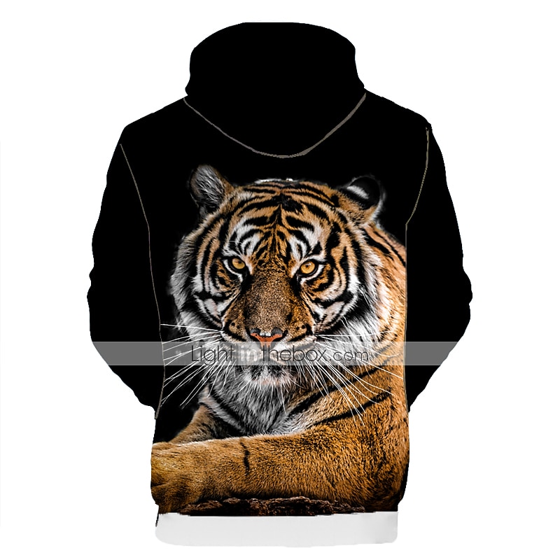 Boys 3D Tiger Hoodie Long Sleeve 3D Print Spring Fall Winter Active Basic Kids 3-13 Years Outdoor Daily4