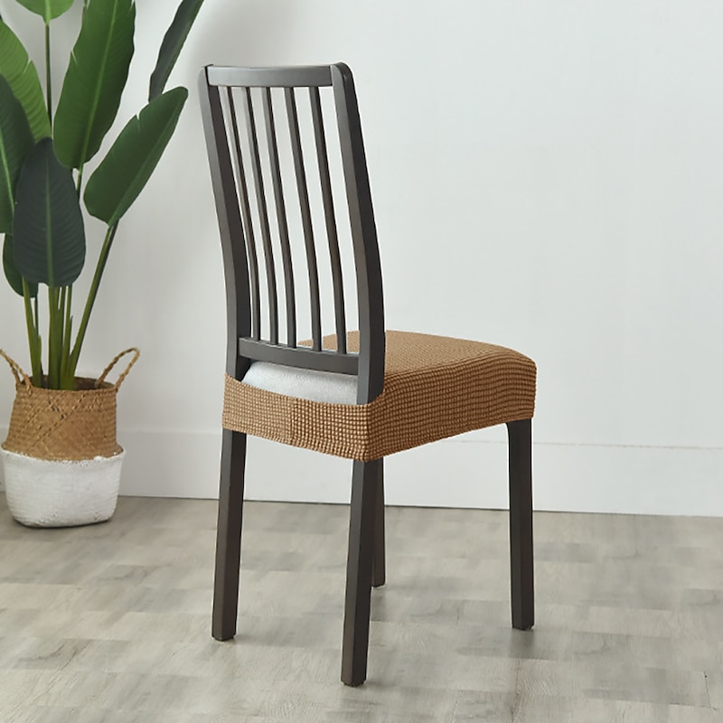 Seat Covers for Dining Room Chairs with Ties Burgundy Stretch Jacquard Chair Covers Removable Washable Kitchen Chair Seat Cushion Slipcovers Protector3