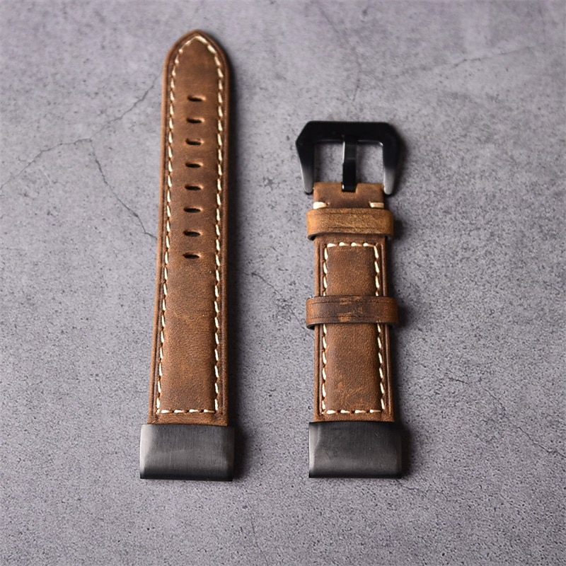 Watch Band for Garmin Marq Descent G1 Fenix 7S / 6S / 5S Plus Pro Sapphire Solar Fenix 7/6/5 Plus Pro Sapphire Solar Forerunner 955/945/935/745 Solar Genuine Leather Replacement  Strap 20mm 22mm 26mm4