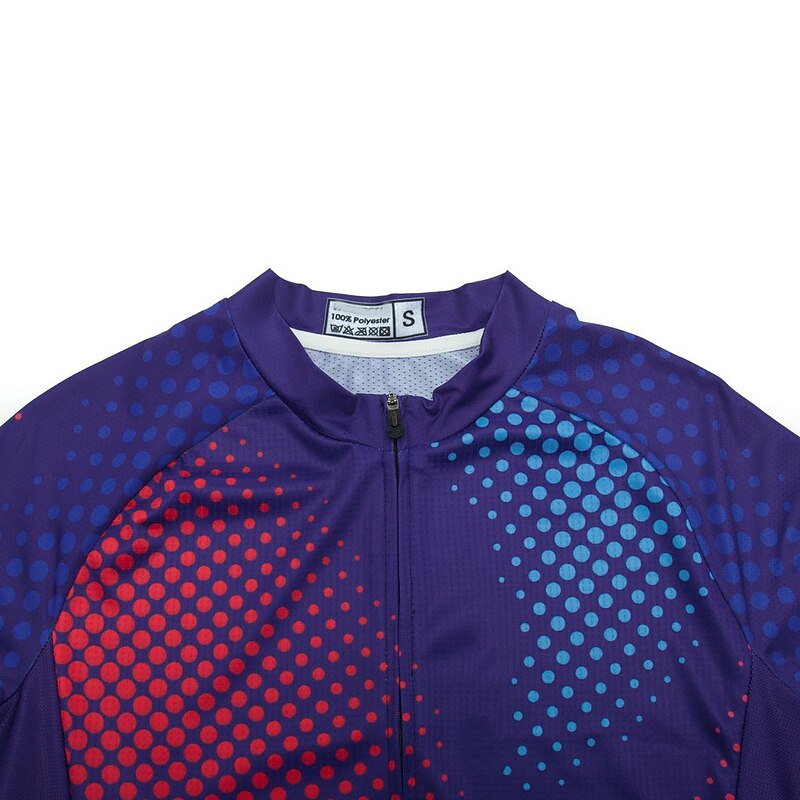 Women's Cycling Jersey Polka Dot Long Sleeve Bike Jersey Top with 3 Rear Pockets Mountain Bike MTB Road Bike Cycling Quick Dry Reflective Strips Back Pocket Moisture Wicking Sports Dark Blue Clothing4